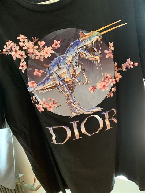 dinosaur dior t-shirt|Dior x Sorayama Black 'Dinosaur' T.